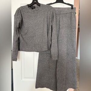 Gray Knit Sweater and pants Set